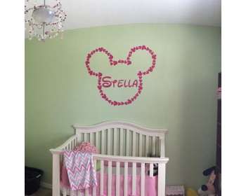 Personalised Baby Name Minnie Mouse Head Ears